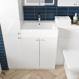MyConcept 1200mm Left Hand Combination Vanity Unit with Basin and WC Unit - White - thumbnail 2
