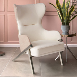Premier Housewares Piermount Ivory Wingback Chair - thumbnail 1