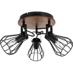 Cosylyte Kandan 3 Light Matt Black Wire Shade Spotlight