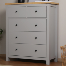 Home Garden Direct Wiltshire 5 Drawer Grey Storage Chest