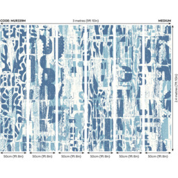 Origin Murals Letterpress Graffiti Blue Wall Mural - thumbnail 3