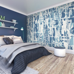 Origin Murals Letterpress Graffiti Blue Wall Mural - thumbnail 1