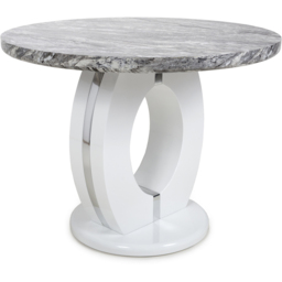 Neptune 4 Seater Round Dining Table Marble Effect - thumbnail 2