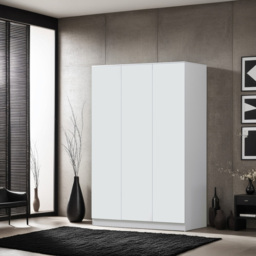 FWStyle Stora 3 Door Matt White Wardrobe - thumbnail 3
