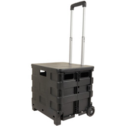 Black Foldable Storage Trolley