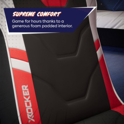 X Rocker Shadow 2.0 Red Floor Rocker Gaming Chair with Headrest-Mounted Speaker System - thumbnail 4