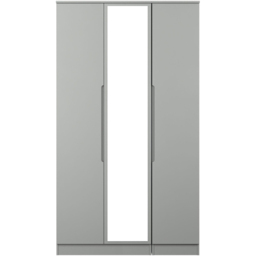 Crowndale Milan Dusk Grey Tall Triple Wardrobe with Mirror Door Ready Assembled - thumbnail 2