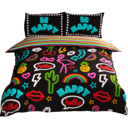Rapport King Size Multicolour Home Be Happy Duvet Set - thumbnail 2
