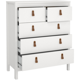 Florence Barcelona 5 Drawer White Chest of Drawers - thumbnail 4