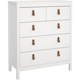 Florence Barcelona 5 Drawer White Chest of Drawers - thumbnail 2