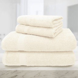 Mayfair Egyptian Cotton Cream Bath Sheet Set of 2 - thumbnail 3