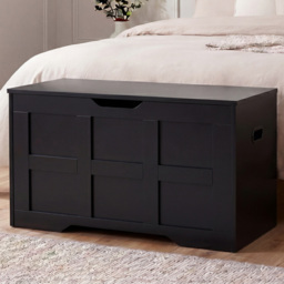 Vida Designs Black Ottoman Storage Box Small