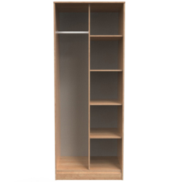 Crowndale Hong Kong 5 Shelf Nebraska Oak Tall Open Wardrobe Ready Assembled - thumbnail 3