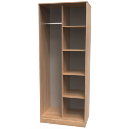 Crowndale Hong Kong 5 Shelf Nebraska Oak Tall Open Wardrobe Ready Assembled - thumbnail 2
