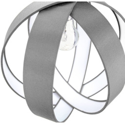 Happy Homewares Grey Faux Silk Cocoon Globe Ceiling Pendant Shade - thumbnail 4