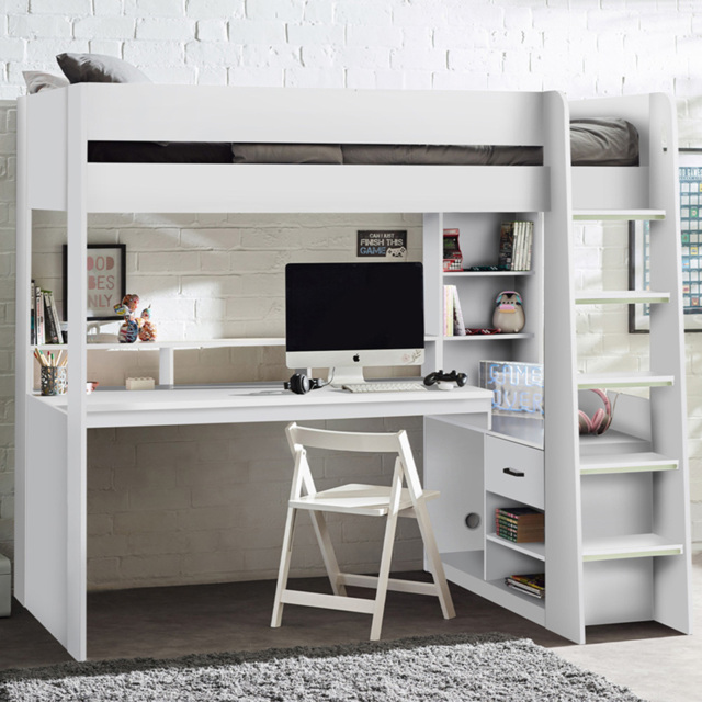 Julian Bowen Blaze All White Gaming Bunk Bed with Storage - image 1