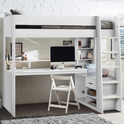 Julian Bowen Blaze All White Gaming Bunk Bed with Storage - thumbnail 1