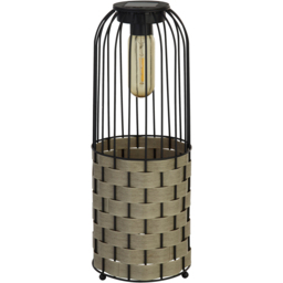 Lighting Collection IP44 Laguna Solar LED Natural Weave Lantern