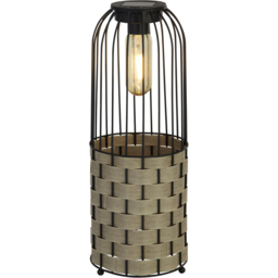 Lighting Collection IP44 Laguna Solar LED Natural Weave Lantern - thumbnail 3