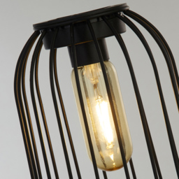 Lighting Collection IP44 Laguna Solar LED Natural Weave Lantern - thumbnail 4