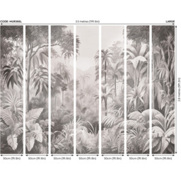 Origin Murals Jungle Trees Black Wall Mural - thumbnail 3