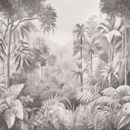 Origin Murals Jungle Trees Black Wall Mural - thumbnail 2