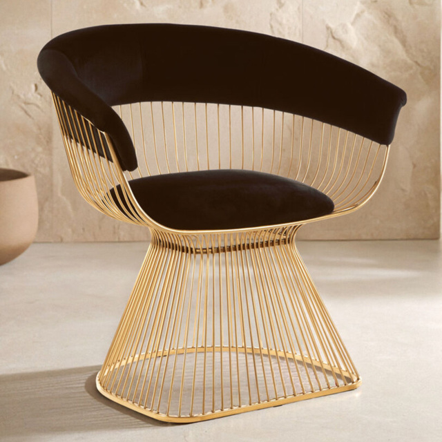 Premier Housewares Vogue Black Velvet Accent Chair with Gold Finish Frame - image 1