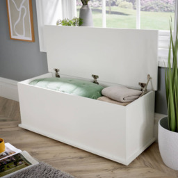 Home Source Malmo White Ottoman Storage Chest Unit - thumbnail 3