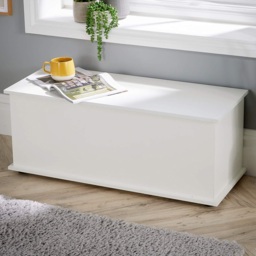Home Source Malmo White Ottoman Storage Chest Unit