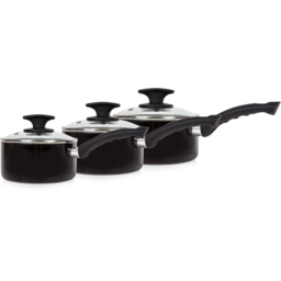 Tower 3 Piece Black Ceramic Pan Set - thumbnail 4
