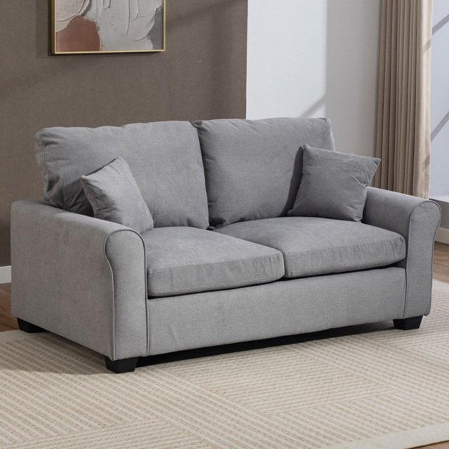 Artemis Home Lewiston 2 Seater Grey Fabric Sofa Bed - image 1