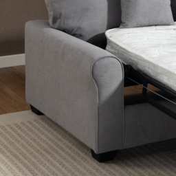 Artemis Home Lewiston 2 Seater Grey Fabric Sofa Bed - thumbnail 3