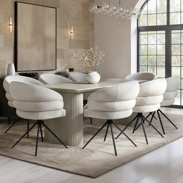 SOLACE+CO Zoya Eira Beige 8 Seater Dining Set - image 1