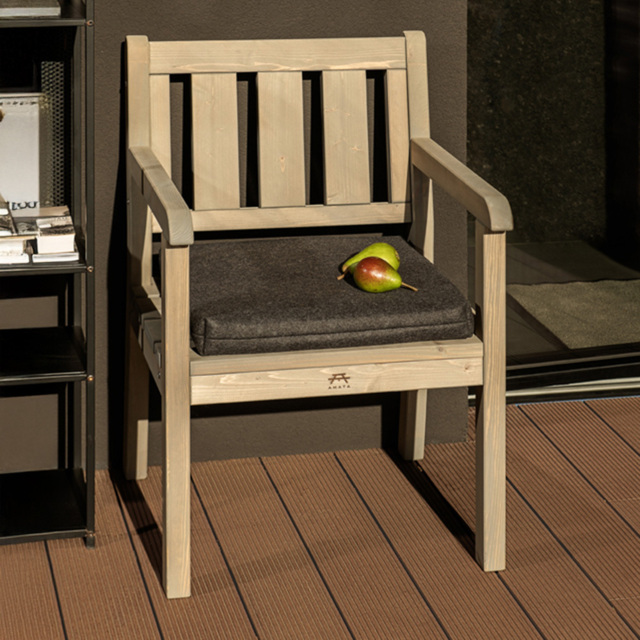 AMATA Ungurs Grey Wooden Straight Garden Chair - image 1