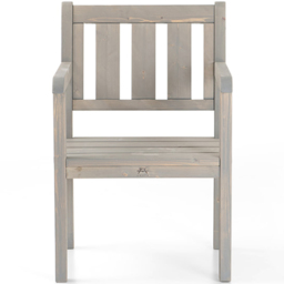 AMATA Ungurs Grey Wooden Straight Garden Chair - thumbnail 3