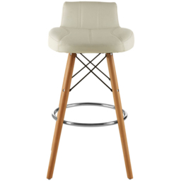 Premier Housewares Stockholm White Leather Effect Bar Stool - thumbnail 2