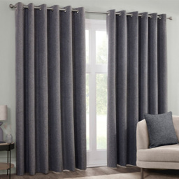 Dusk Eyelet Curtain Charcoal 168cm 183cm
