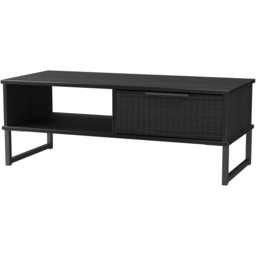 Crowndale Fluted Single Drawer Black Ash Coffee Table Ready Assembled - thumbnail 4
