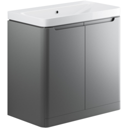 Bathstore Amalfi 2 Door Grey Floor Standing Basin Unit 600mm - thumbnail 1