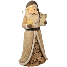 The Seasonal Gift Co. LED Santa with Star Wood Effect Christmas Decoration 46cm - thumbnail 2
