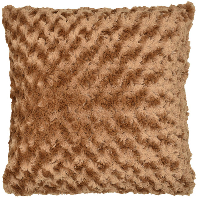 Velosso Posy Light Brown Chenille Filled Cushion 43 x 43cm 2 Pack - image 1