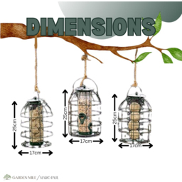 Marco Paul Squirrel Proof Seed Fat Ball and Nut Bird Feeder 3 Pack - thumbnail 2