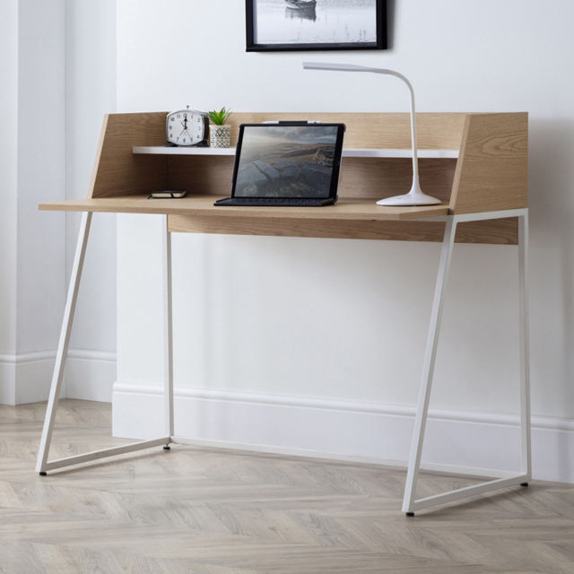Julian Bowen Palmer Single Shelf Desk Oak Effect - image 1
