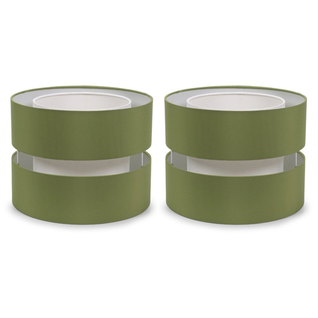 ValueLights Sophia Olive Green and White 2-Tier Ceiling Light Shade Small 2 Pack - image 1