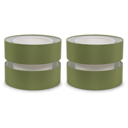 ValueLights Sophia Olive Green and White 2-Tier Ceiling Light Shade Small 2 Pack - thumbnail 1