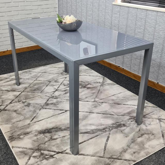 Kosy Koala 4 Seater Grey Glass Dining Table - image 1