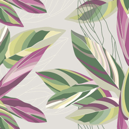 Origin Murals Botanical Calathea Leaves Grey Wall Mural - thumbnail 2