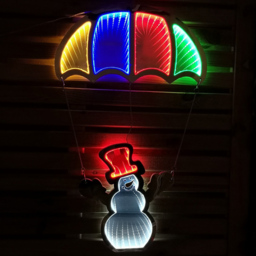 Samuel Alexander LED Infinity Hanging Parachute Snowman Christmas Decoration 60cm