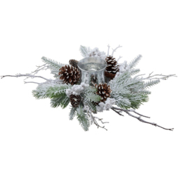 The Christmas Gift Co Snow Pinecone Candle Wreath - thumbnail 3