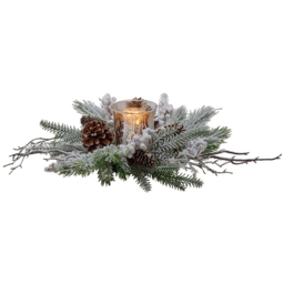 The Christmas Gift Co Snow Pinecone Candle Wreath